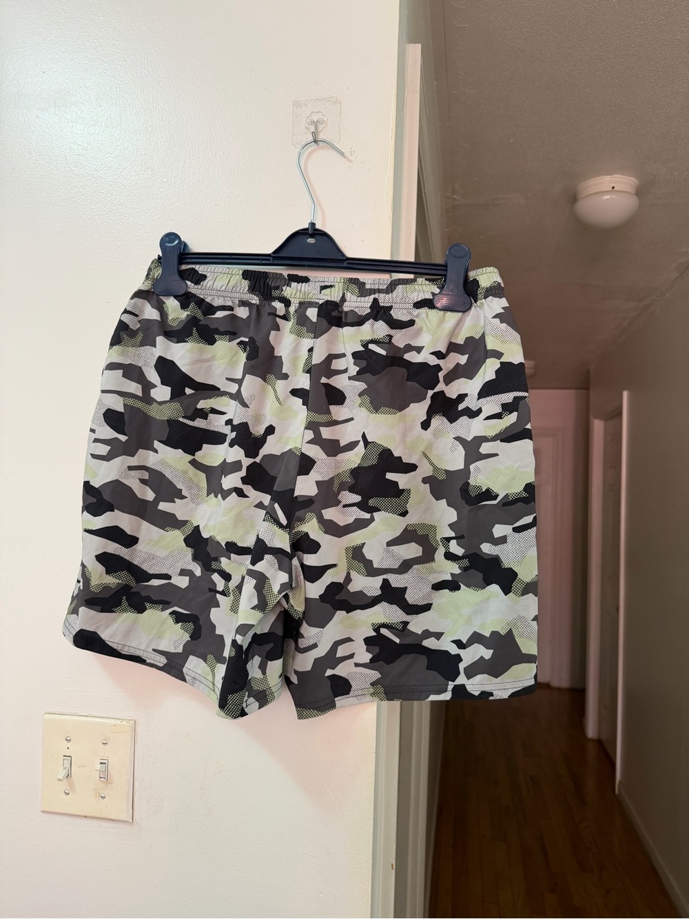 Gymshark Men's Camo Performance Shorts - Green, Black, Gray